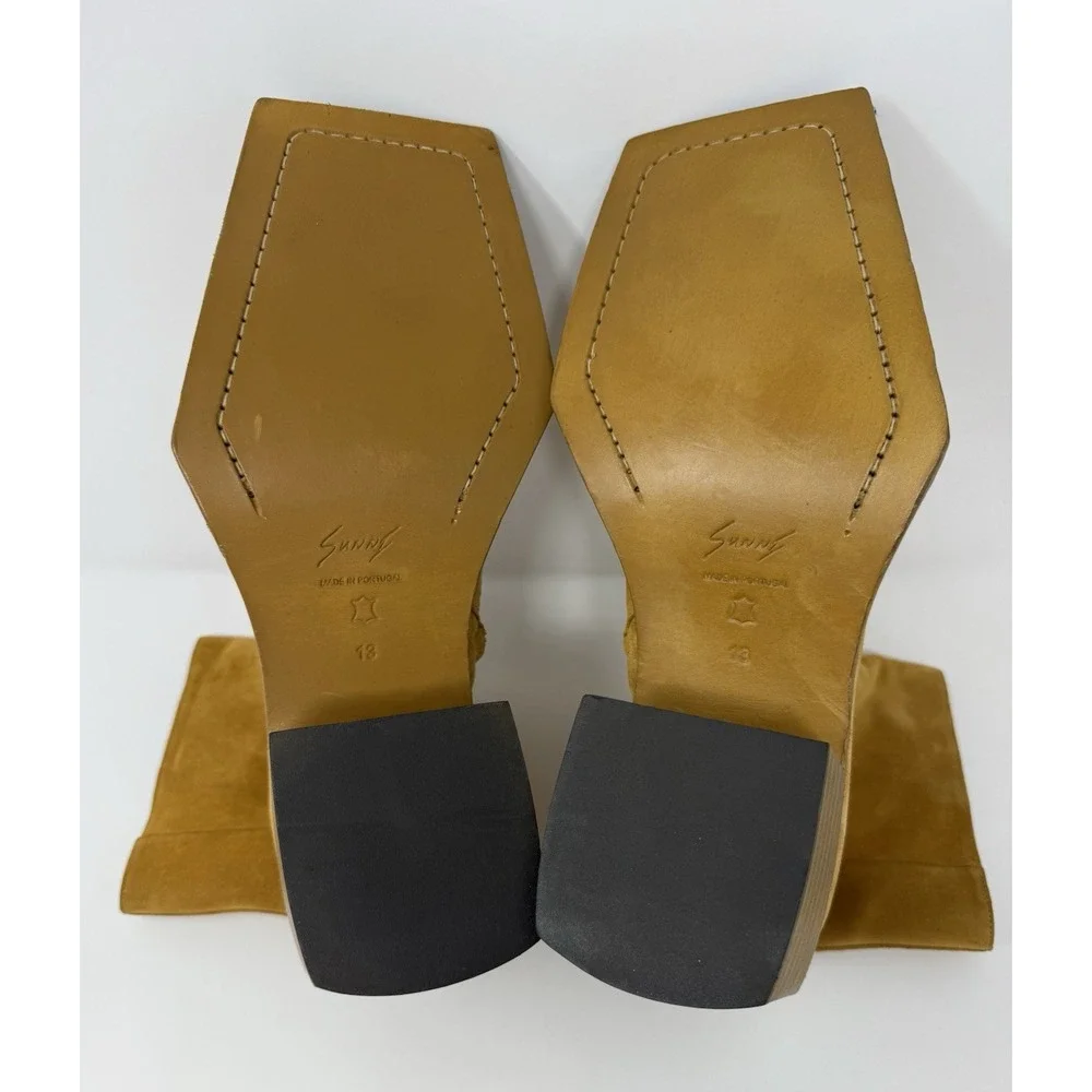 Sunni Sunni Stacked Heel Camel Suede Boots Size 13 US 46 EU